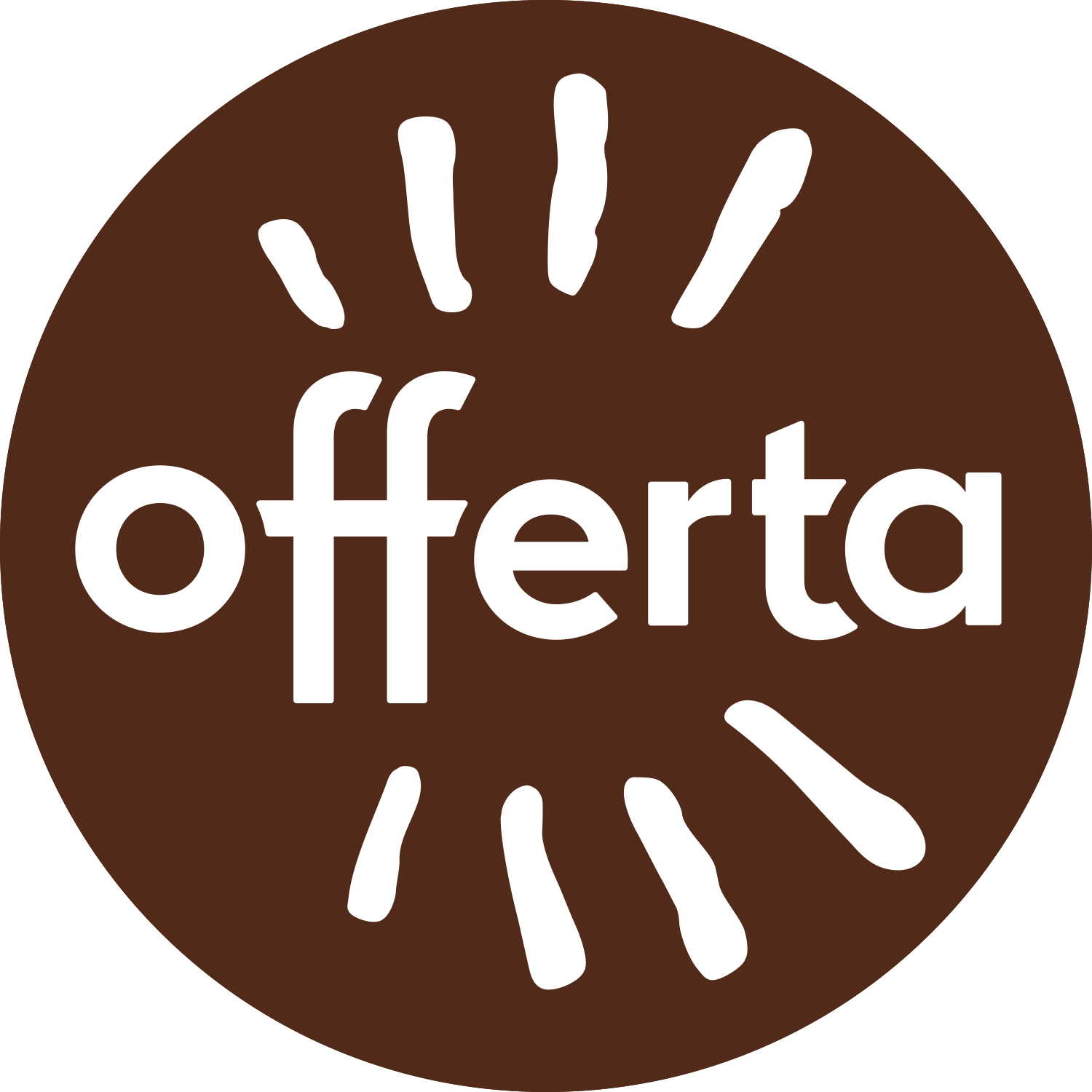 offerta_Logo_WEISS_auf_Kreis_braun